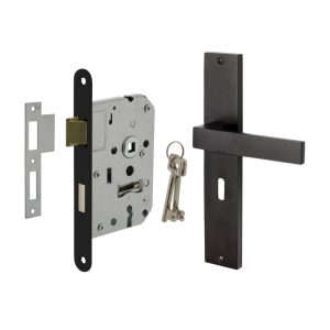 MooideurBeslag Lusso deurklink geveerd – sleutelopening – binnenwerk MooideurBeslag Lusso deurklink geveerd – sleutelopening – binnenwerk