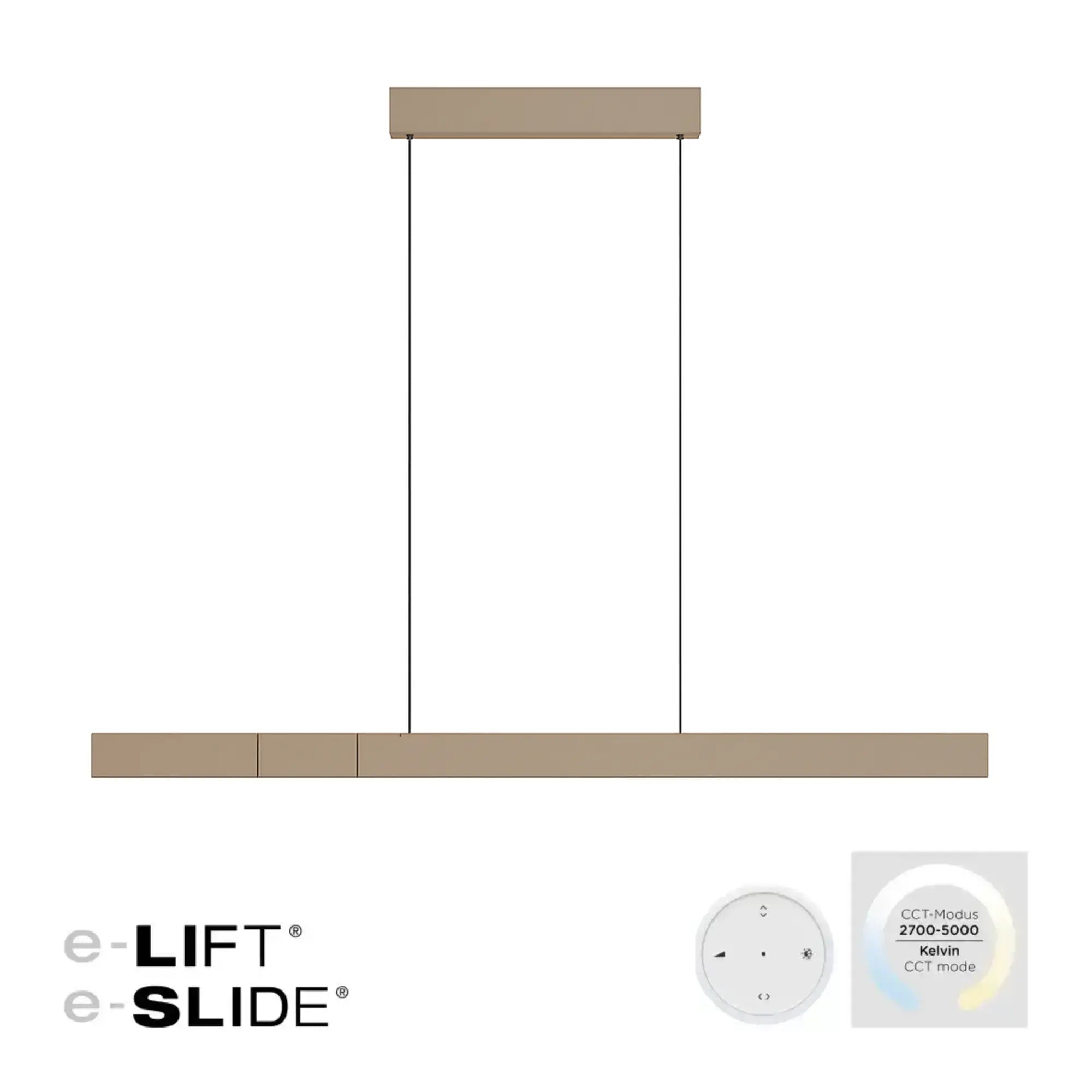 Neuhaus PURE hanglamp e-Lift - 3 lichts - 200 x 240 cm - champagne