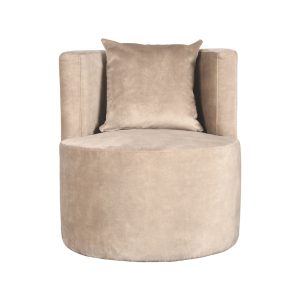 LABEL51 Fauteuil Evy – Zand Velvet – 65x65x75cm LABEL51 Fauteuil Evy – Zand Velvet – 65x65x75cm