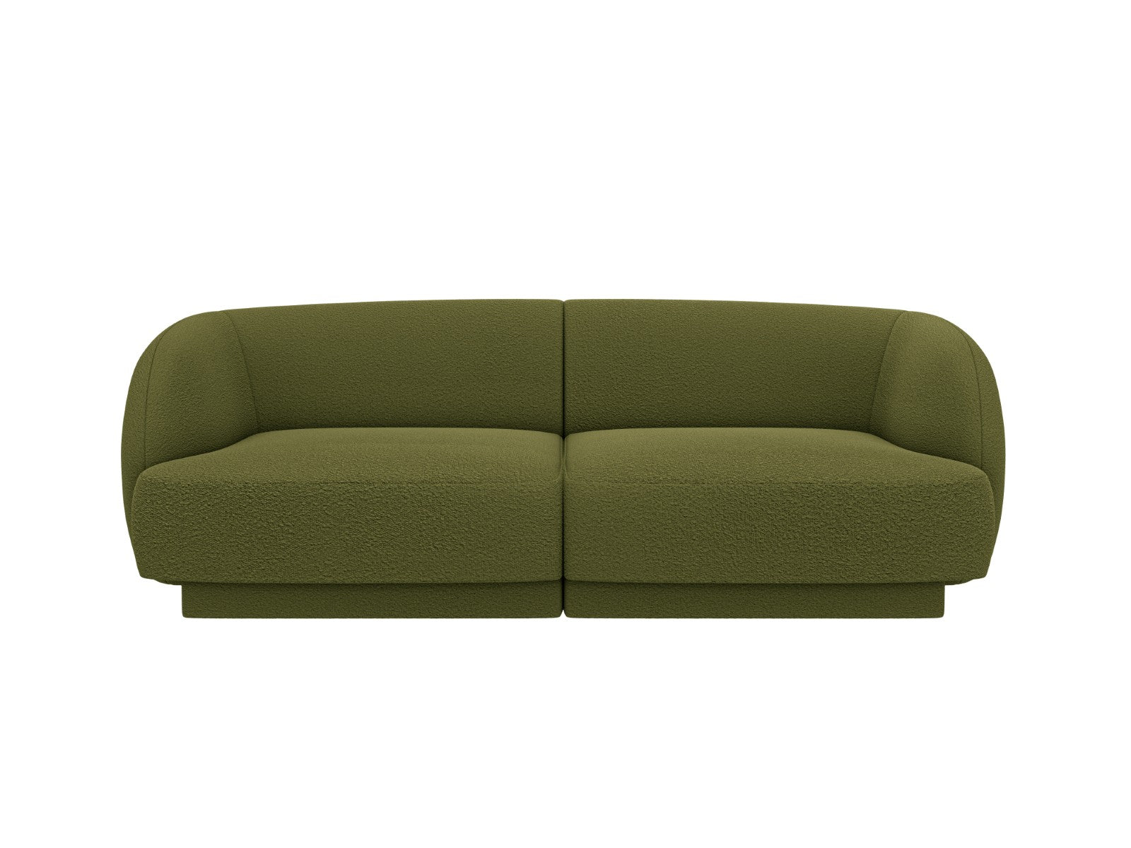 Micadoni Bank Miley 2-zits, boucle donker olijfgroen - 90x180x70cm