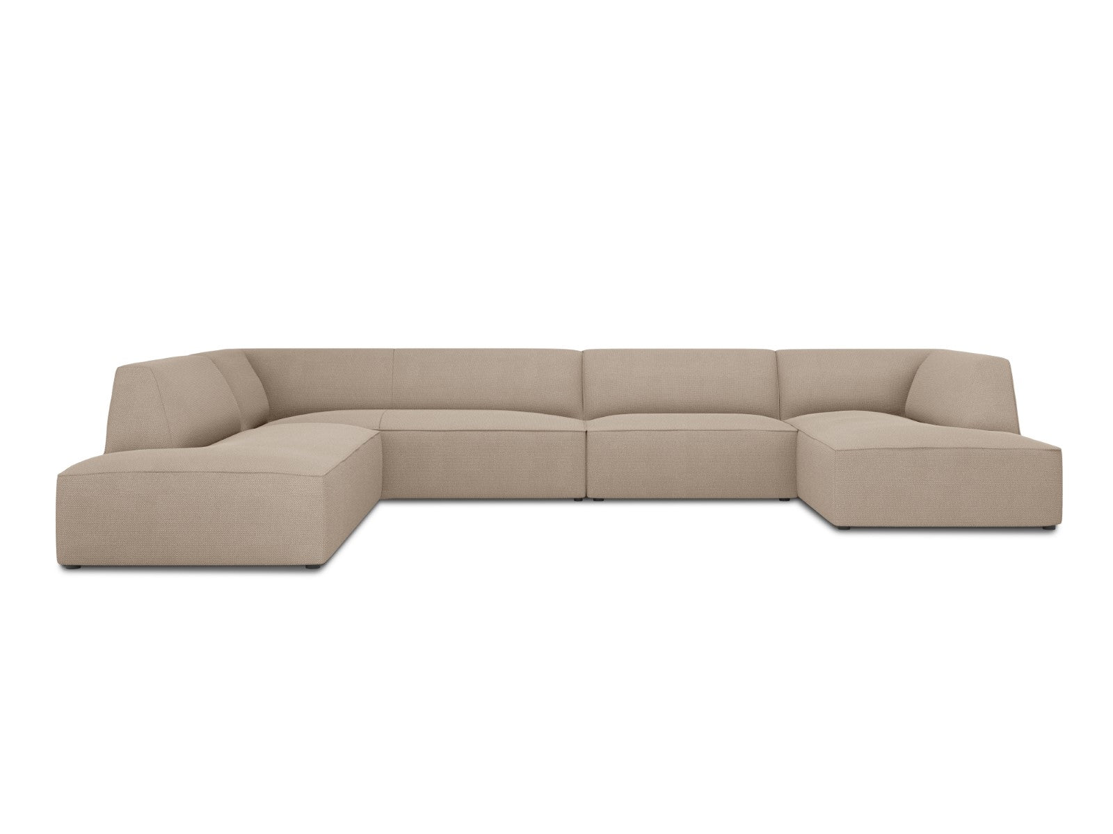 Micadoni Panoramische hoekbank links Ruby 7-zits, structurele stof, do