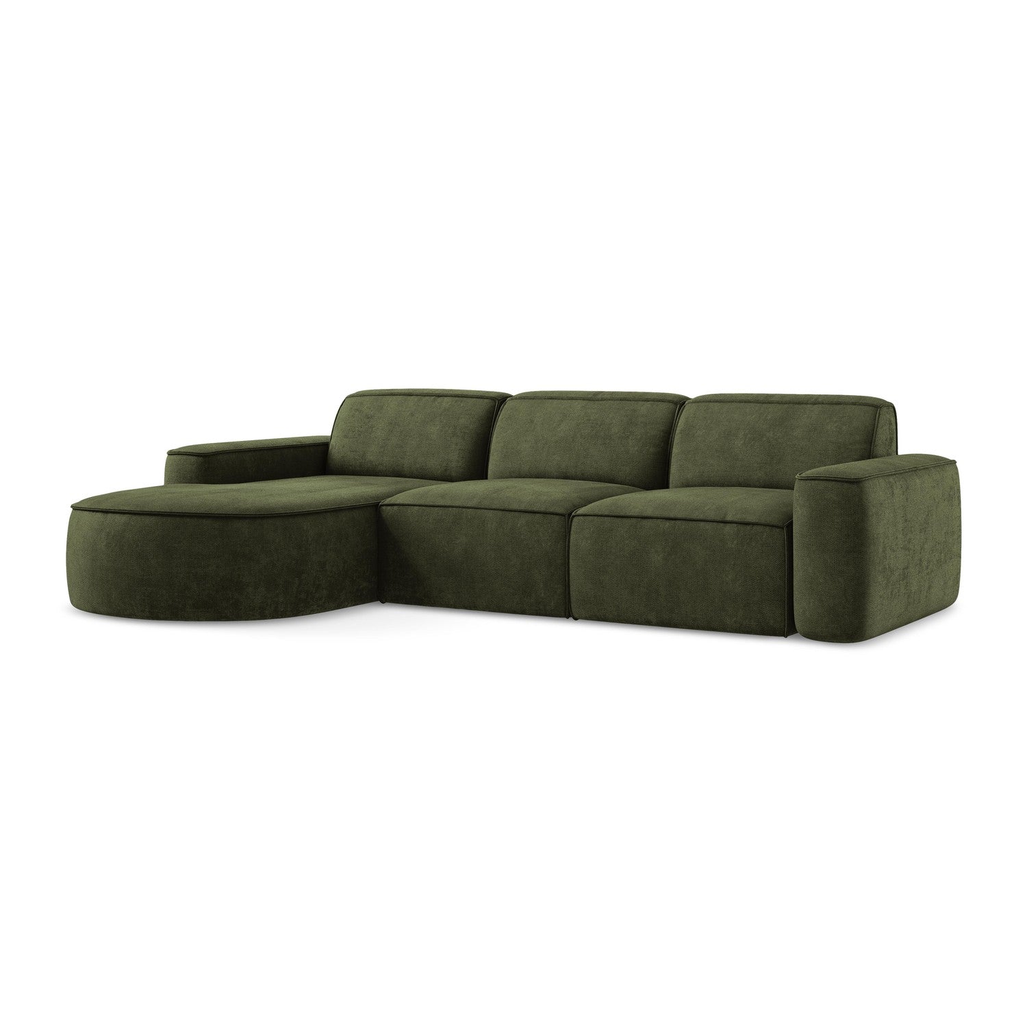 LaMiaSofa hoekbank links Melissa - chenille stof - olijf - 284x166x70