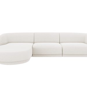 Micadoni Poef Miley 4-zits, boucle wit – 156x255x70cm Micadoni Poef Miley 4-zits, boucle wit – 156x255x70cm