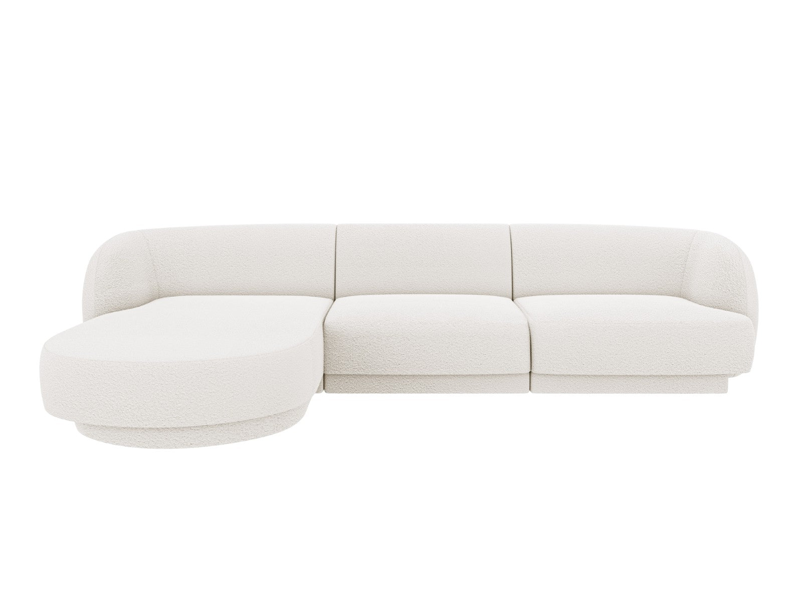 Micadoni Poef Miley 4-zits, boucle wit - 156x255x70cm