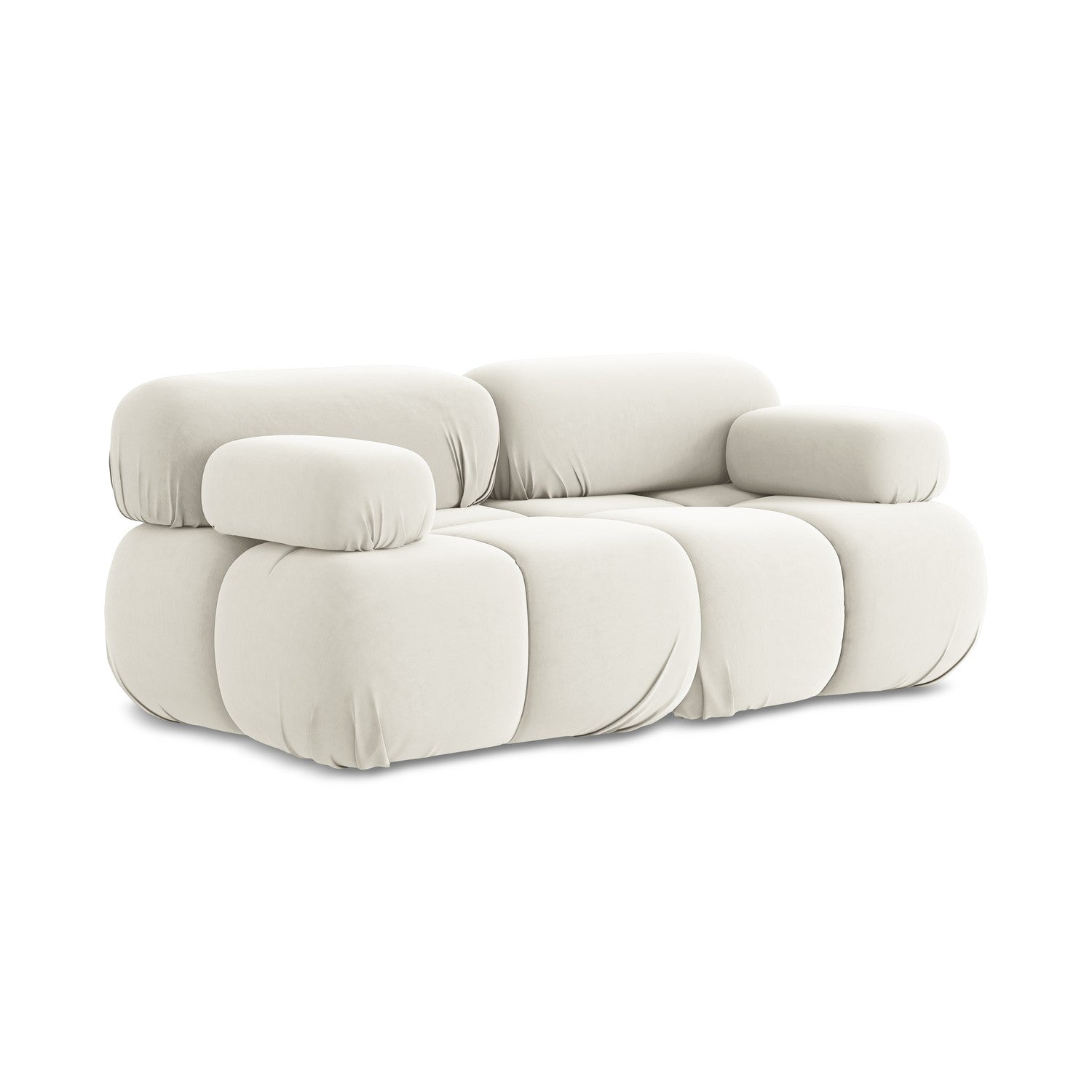 LaMiaSofa Tweezits modulaire bank Sanremo - velours - lichtbeige - 190