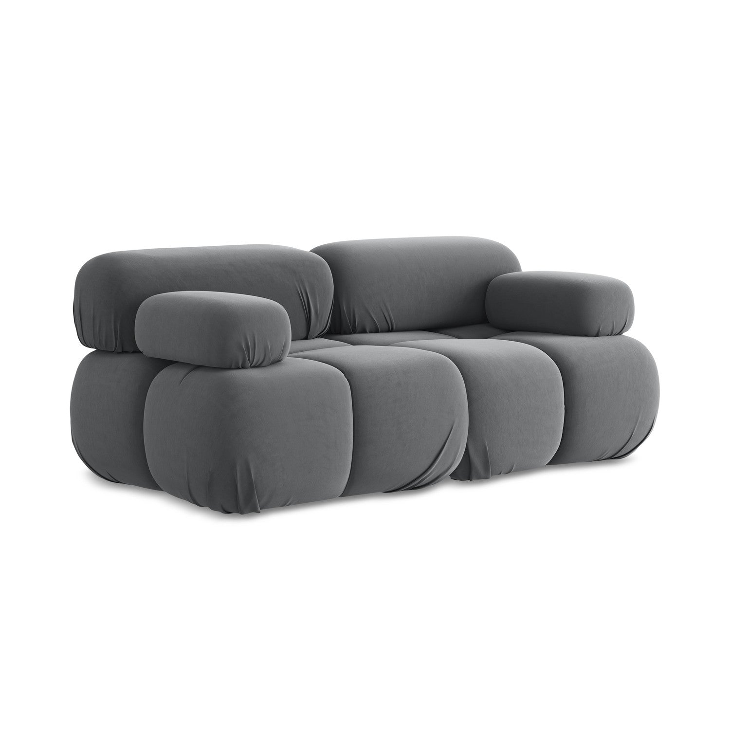 LaMiaSofa Tweezits modulaire bank Sanremo - velours - staal - 190x96x7