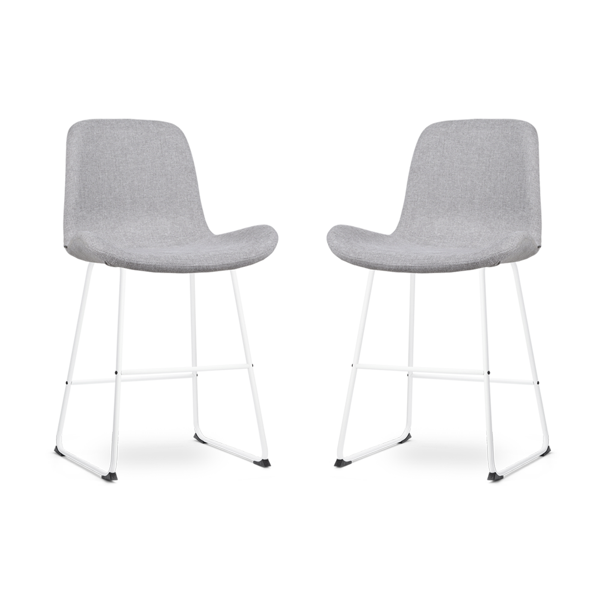 Nolon Nino-Fé Barkrukken Set van 2 - Lichtgrijs - Wit - 65 cm