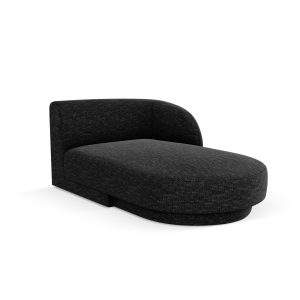 Micadoni rechter chaise longue Miley chenille, zwart – 156x90x70cm Micadoni rechter chaise longue Miley chenille, zwart – 156x90x70cm