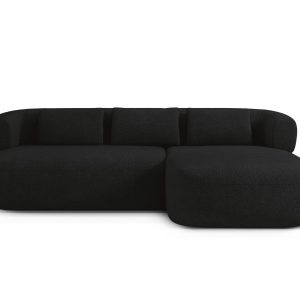 Micadoni rechter hoekbank Jenny 5-zits, boucle zwart – 145x225x73cm Micadoni rechter hoekbank Jenny 5-zits, boucle zwart – 145x225x73cm