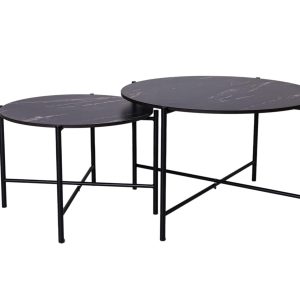MaximaVida salontafel set Firenze 62 en 49 cm kruisframe zwart – zwart MaximaVida salontafel set Firenze 62 en 49 cm kruisframe zwart – zwart