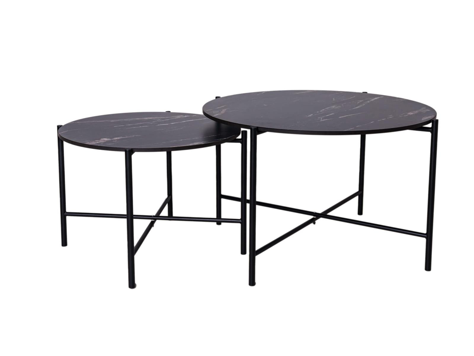MaximaVida salontafel set Firenze 62 en 49 cm kruisframe zwart - zwart