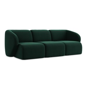 LaMiaSofa 3-zits bank Cervo – velours – flessengroen – 244x94x75