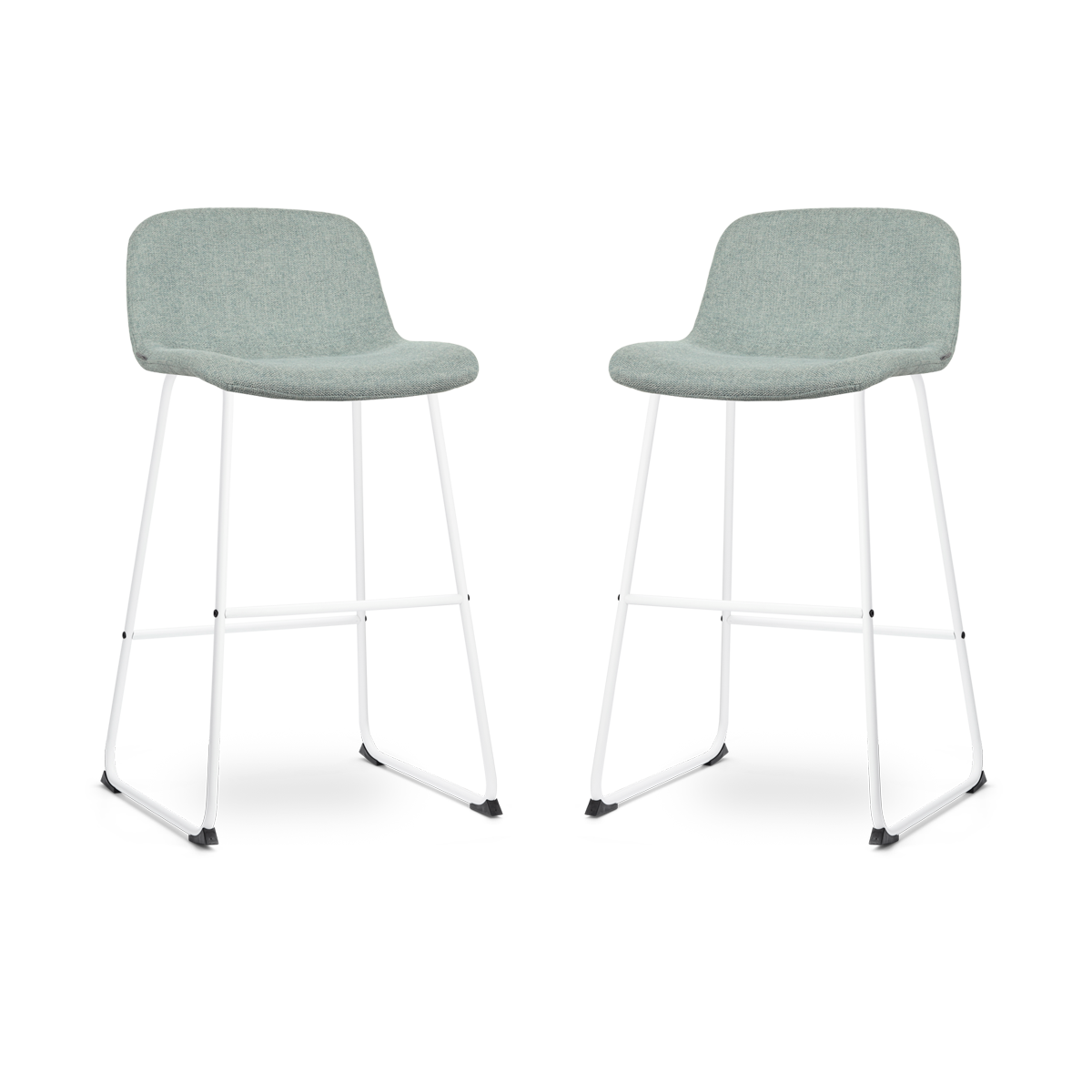 Nolon Nino-Mats Barkrukken Set van 2 - Zacht groen - Wit - 75 cm