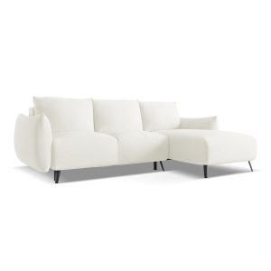 LaMiaSofa hoekbank rechts Genova – chenille stof – wit – 242x162x86 LaMiaSofa hoekbank rechts Genova – chenille stof – wit – 242x162x86