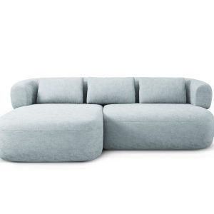 Micadoni linker hoekbank Jenny 5-zits, chenille lichtblauw – 145x200x7 Micadoni linker hoekbank Jenny 5-zits, chenille lichtblauw – 145x200x7