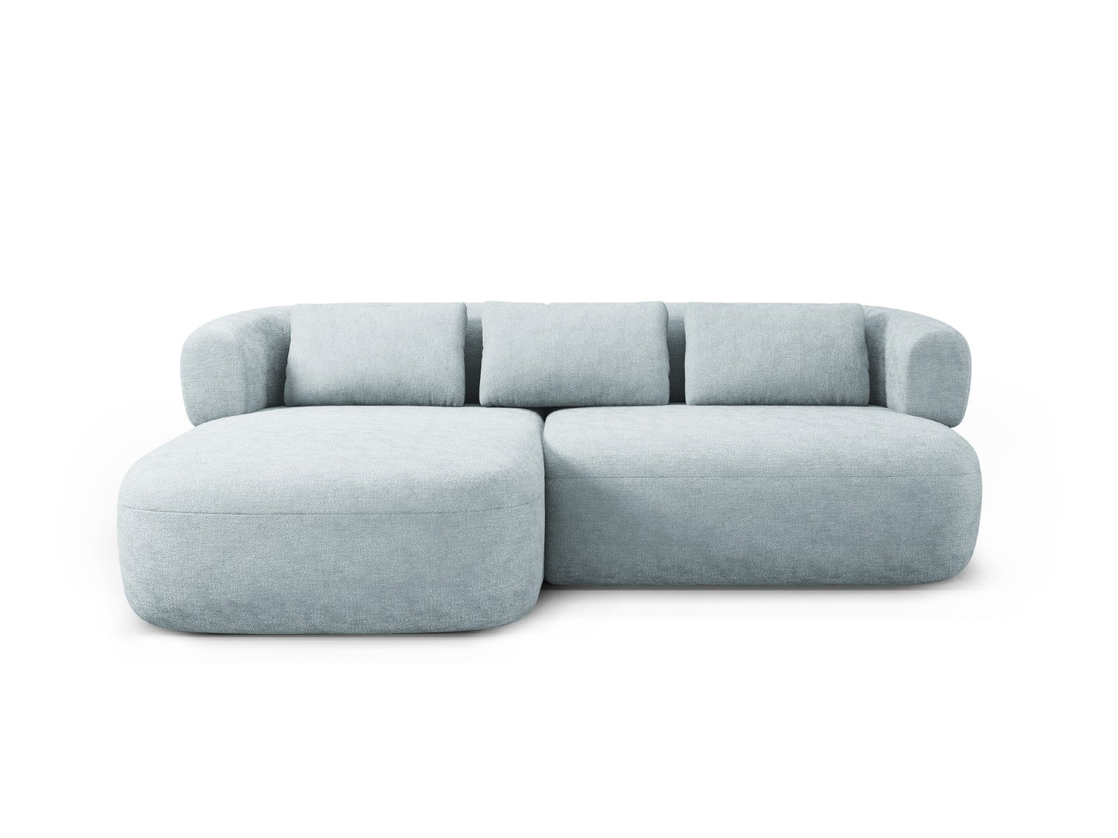 Micadoni linker hoekbank Jenny 5-zits, chenille lichtblauw - 145x200x7