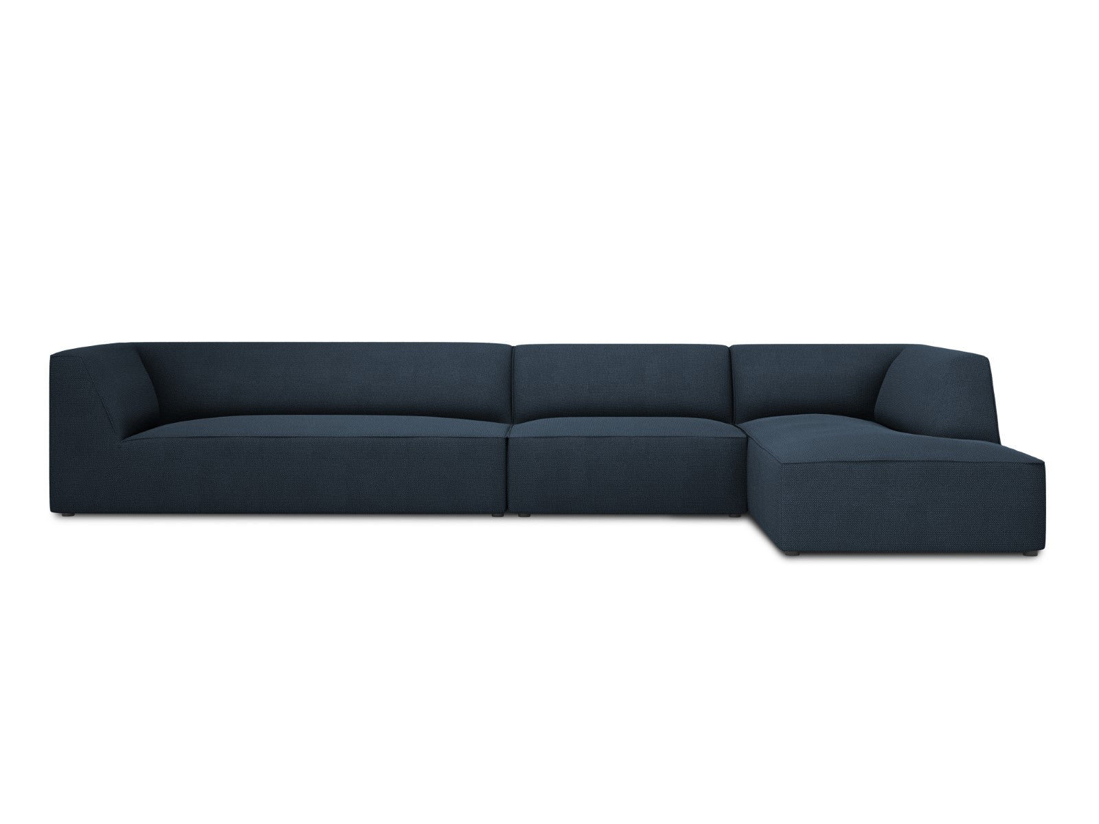 Micadoni rechter hoekbank Ruby 5-zits, structurele stof, marineblauw -
