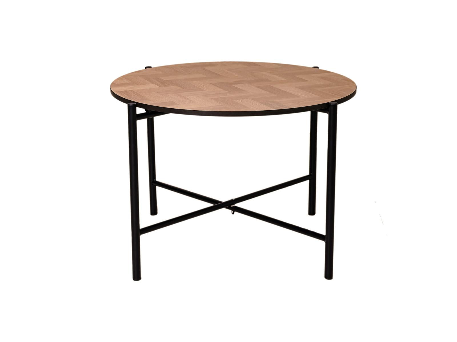 MaximaVida salontafel Copenhagen 62 cm kruisframe zwart - HPL fishbone