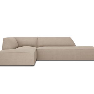 Micadoni linker hoekbank Ruby 4-zits, structurele stof, donkerbeige – Micadoni linker hoekbank Ruby 4-zits, structurele stof, donkerbeige –