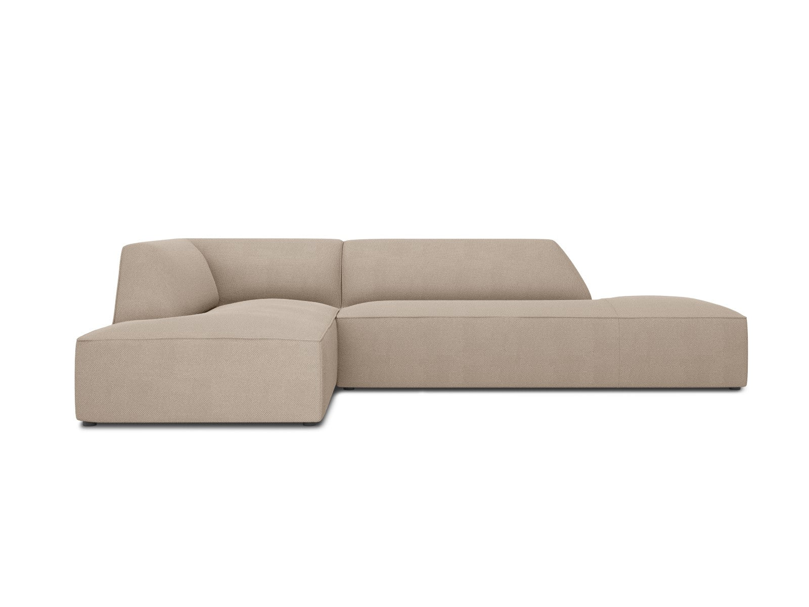 Micadoni linker hoekbank Ruby 4-zits, structurele stof, donkerbeige -