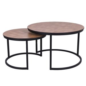 MaximaVida ronde salontafel set Copenhagen 58 en 45 cm – HPL fishbone MaximaVida ronde salontafel set Copenhagen 58 en 45 cm – HPL fishbone