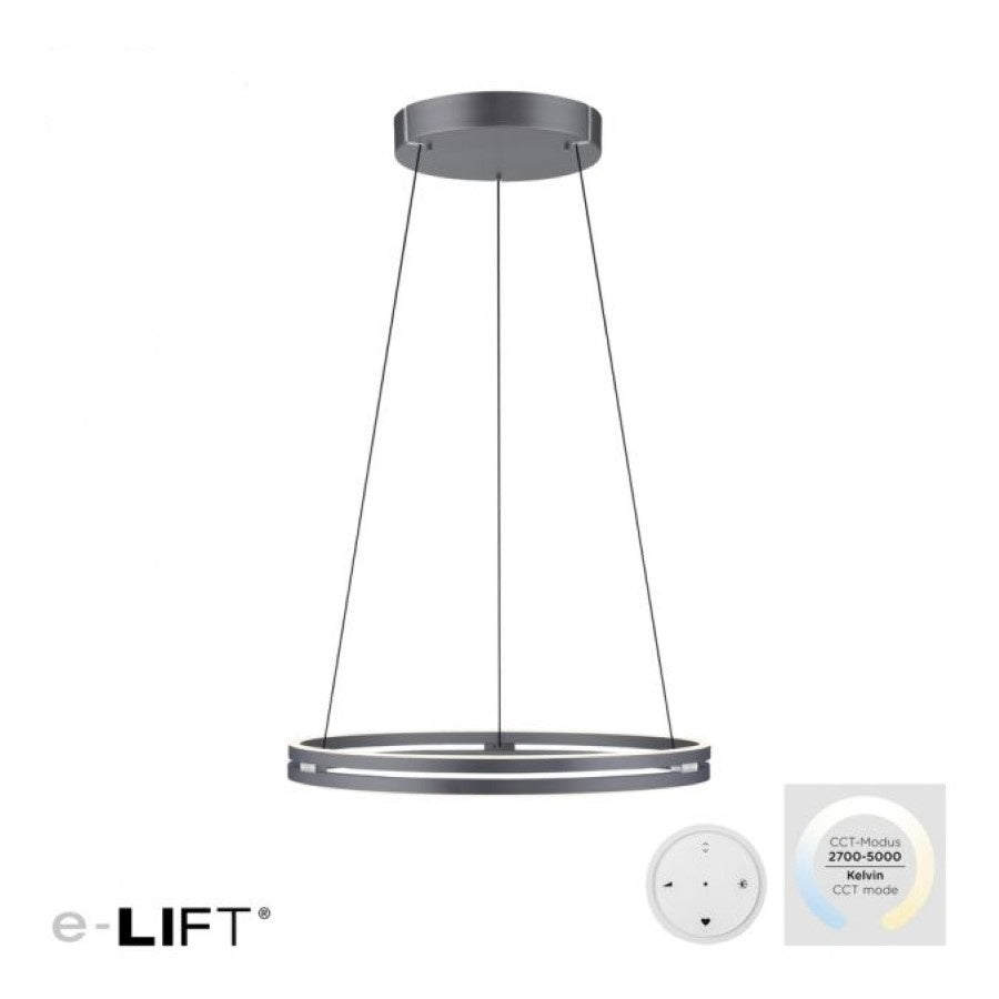 Neuhaus PURE hanglamp E-Loop - 2 lichts - 70 x 350 cm - antraciet