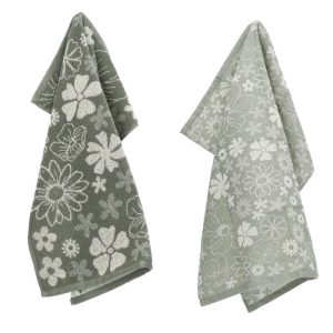 Luxe Keukendoek en Theedoek Flowerbed Donkergroen – Bunzlau Castle – 1