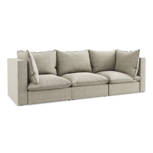 LaMiaSofa 3-zits bank Ravenna – bouclé – taupe – 255x90x77