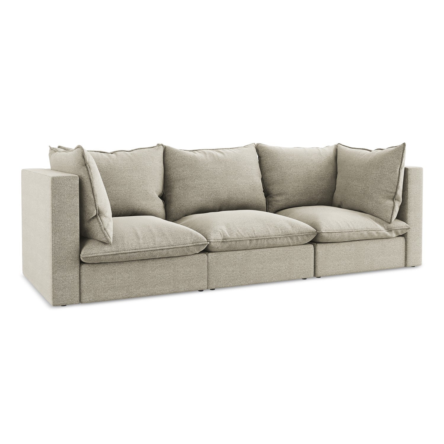 LaMiaSofa 3-zits bank Ravenna - bouclé - taupe - 255x90x77