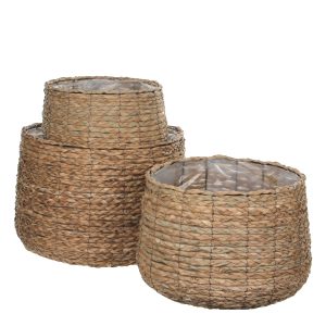 Mica Decorations Avalon Plantenmand – Set van 3 – H32 x Ø44 cm – Zeegr Mica Decorations Avalon Plantenmand – Set van 3 – H32 x Ø44 cm – Zeegr