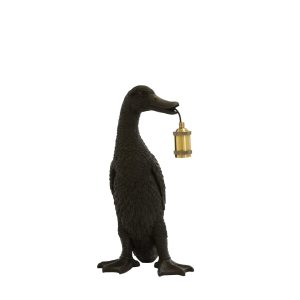 Light & Living tafellamp Duck – zwart – 23.5x23x48.5cm Light & Living tafellamp Duck – zwart – 23.5x23x48.5cm