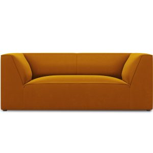 Micadoni Bank Ruby 2-zits, flueel, geel – 93x174x69cm Micadoni Bank Ruby 2-zits, flueel, geel – 93x174x69cm