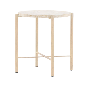 Nest living Thora Ronde Bijzettafel met Stenen Blad – Beige – Ø 40cm Nest living Thora Ronde Bijzettafel met Stenen Blad – Beige – Ø 40cm