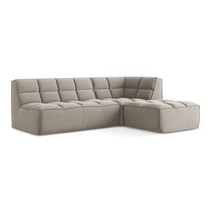 LaMiaSofa Modulaire hoekbank rechts Belluno – velours – taupe – 258×17 LaMiaSofa Modulaire hoekbank rechts Belluno – velours – taupe – 258×17