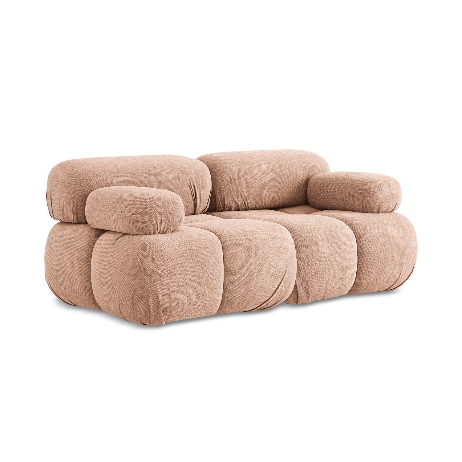 LaMiaSofa Tweezits modulaire bank Sanremo - chenille stof - perzik - 1