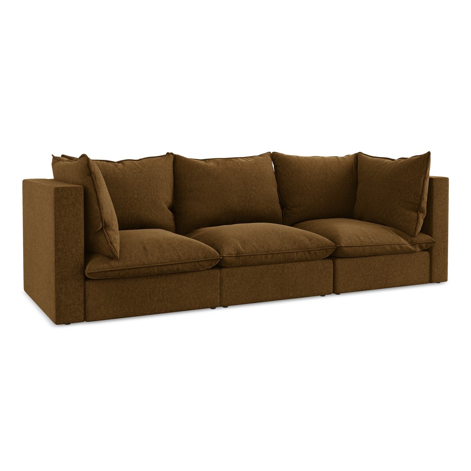 LaMiaSofa 3-zits bank Ravenna - velours - mosterd - 255x90x77