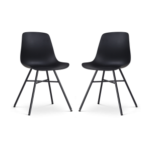 Nolon Noa-Pip Eetkamerstoelen Set van 2 – Zwart – Zwarte Poten Nolon Noa-Pip Eetkamerstoelen Set van 2 – Zwart – Zwarte Poten