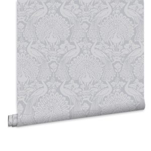 Laura Ashley Vliesbehang – Peacock Damask Pale Slate – 10mx52cm Laura Ashley Vliesbehang – Peacock Damask Pale Slate – 10mx52cm