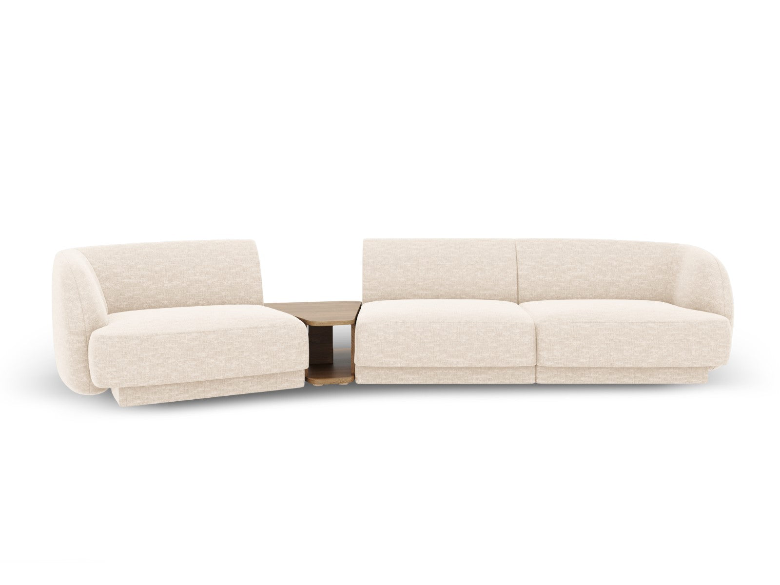 Micadoni linker modulaire bank Miley 3-zits, chenille, lichtbeige - 12