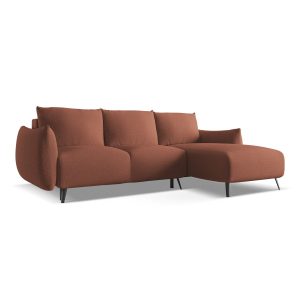 LaMiaSofa hoekbank rechts Genova – chenille stof – gedempt roze – 242x LaMiaSofa hoekbank rechts Genova – chenille stof – gedempt roze – 242x