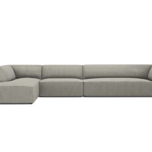 Micadoni linker hoekbank Ruby 5-zits, ribfluwelen, lichtgrijs – 180×36 Micadoni linker hoekbank Ruby 5-zits, ribfluwelen, lichtgrijs – 180×36