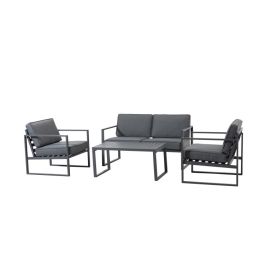 "Dubai" Loungeset Tuinset Aluminium – Grijs – Pure Garden & Living