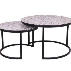 MaximaVida ronde salontafel set Lucca XL 75 en 58 cm – HPL terrazzo lo MaximaVida ronde salontafel set Lucca XL 75 en 58 cm – HPL terrazzo lo