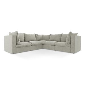 LaMiaSofa Modulaire hoekbank Ravenna – velours – lichtgrijs – 255x255x LaMiaSofa Modulaire hoekbank Ravenna – velours – lichtgrijs – 255x255x