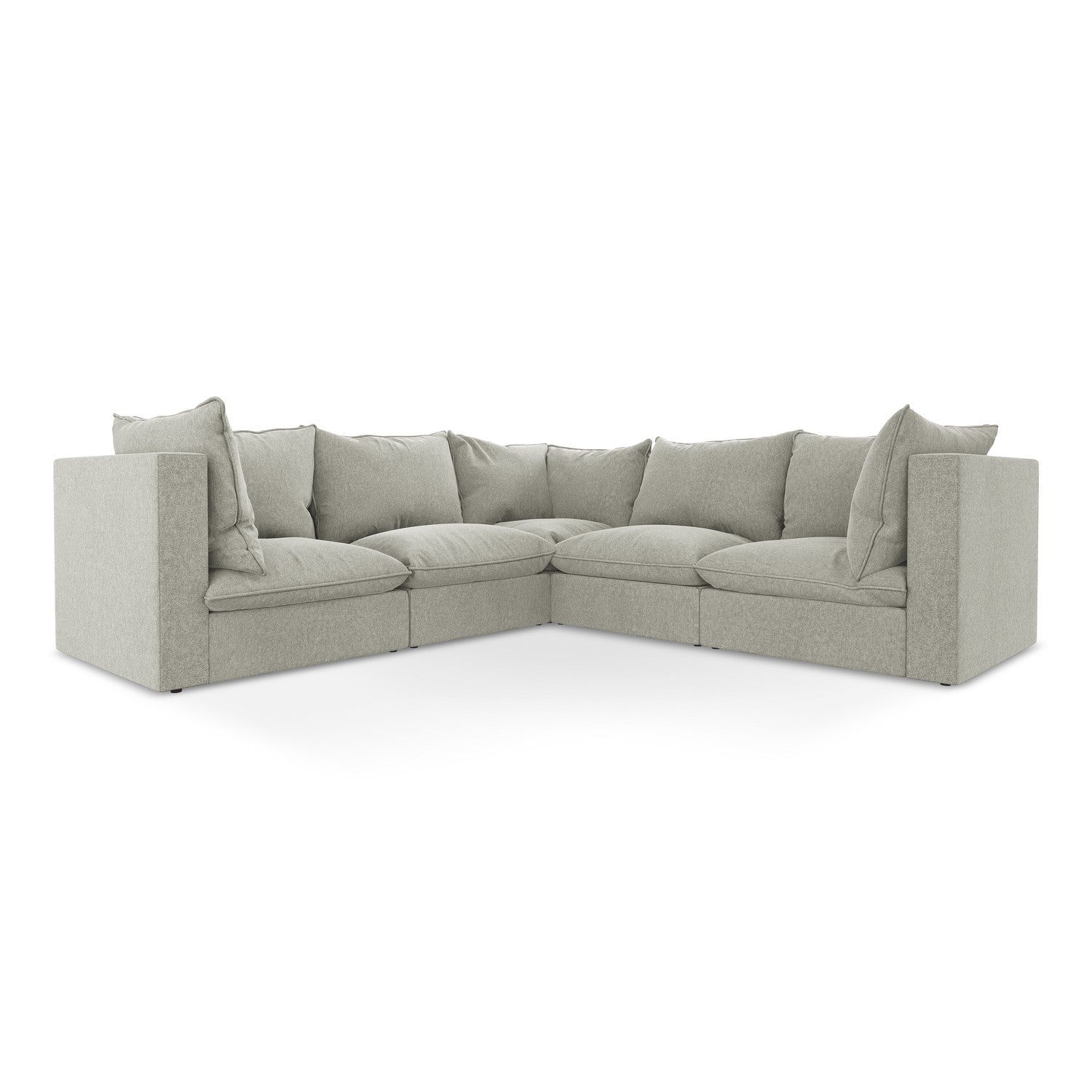 LaMiaSofa Modulaire hoekbank Ravenna - velours - lichtgrijs - 255x255x