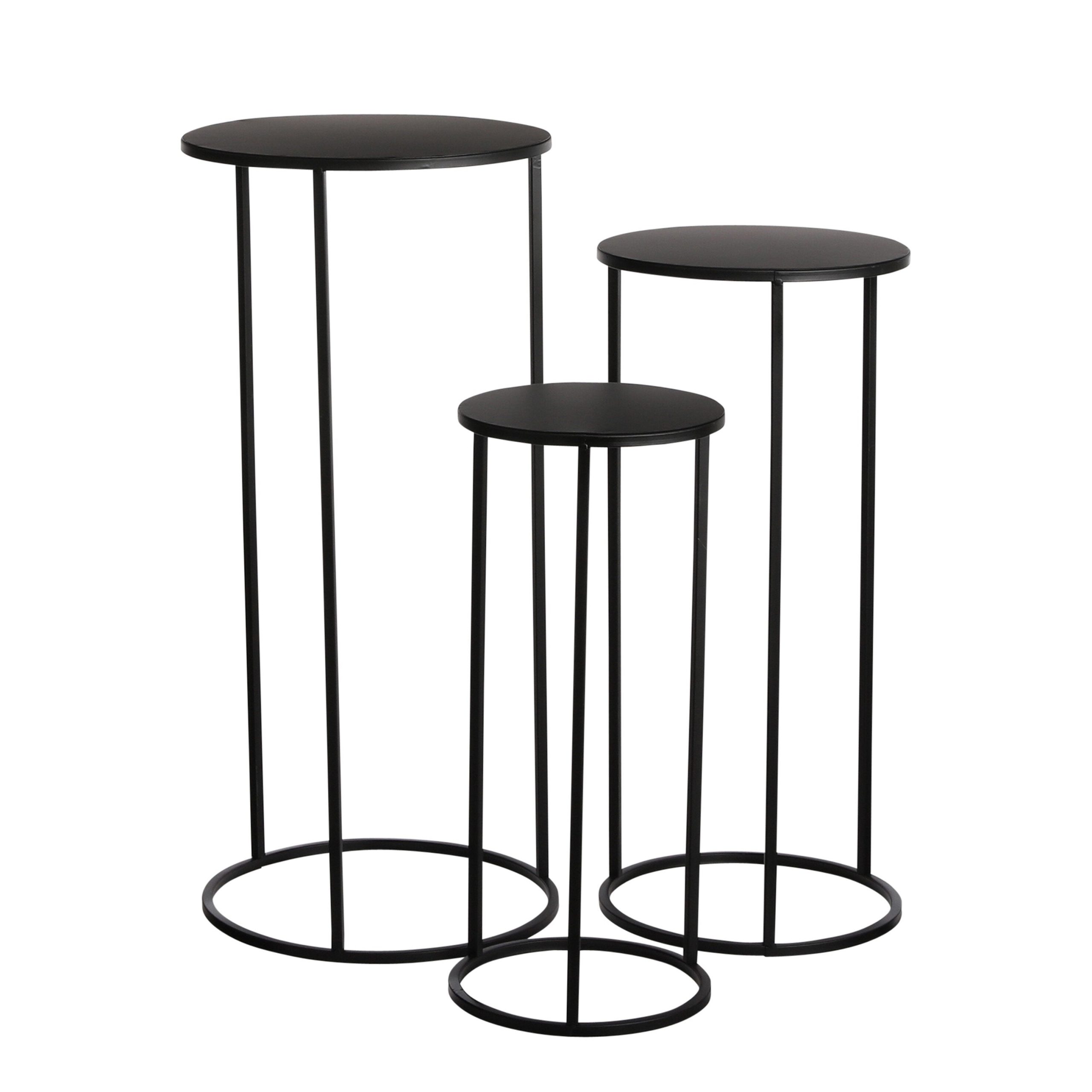 Mica Decorations Quinty Bijzettafel - Set van 3 - H70 x Ø32 cm - Metaa