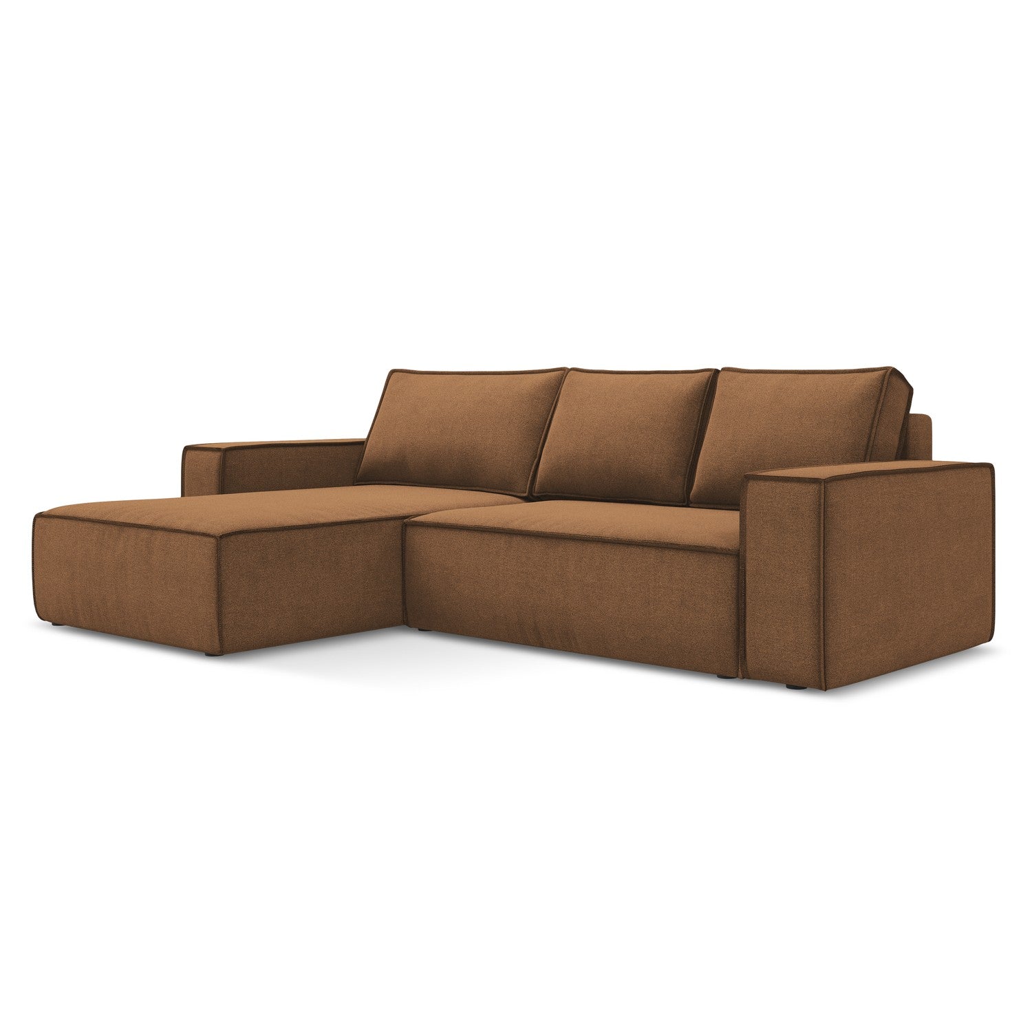 LaMiaSofa hoekbank links Livorno - textuurstof - terracotta - 290x185x