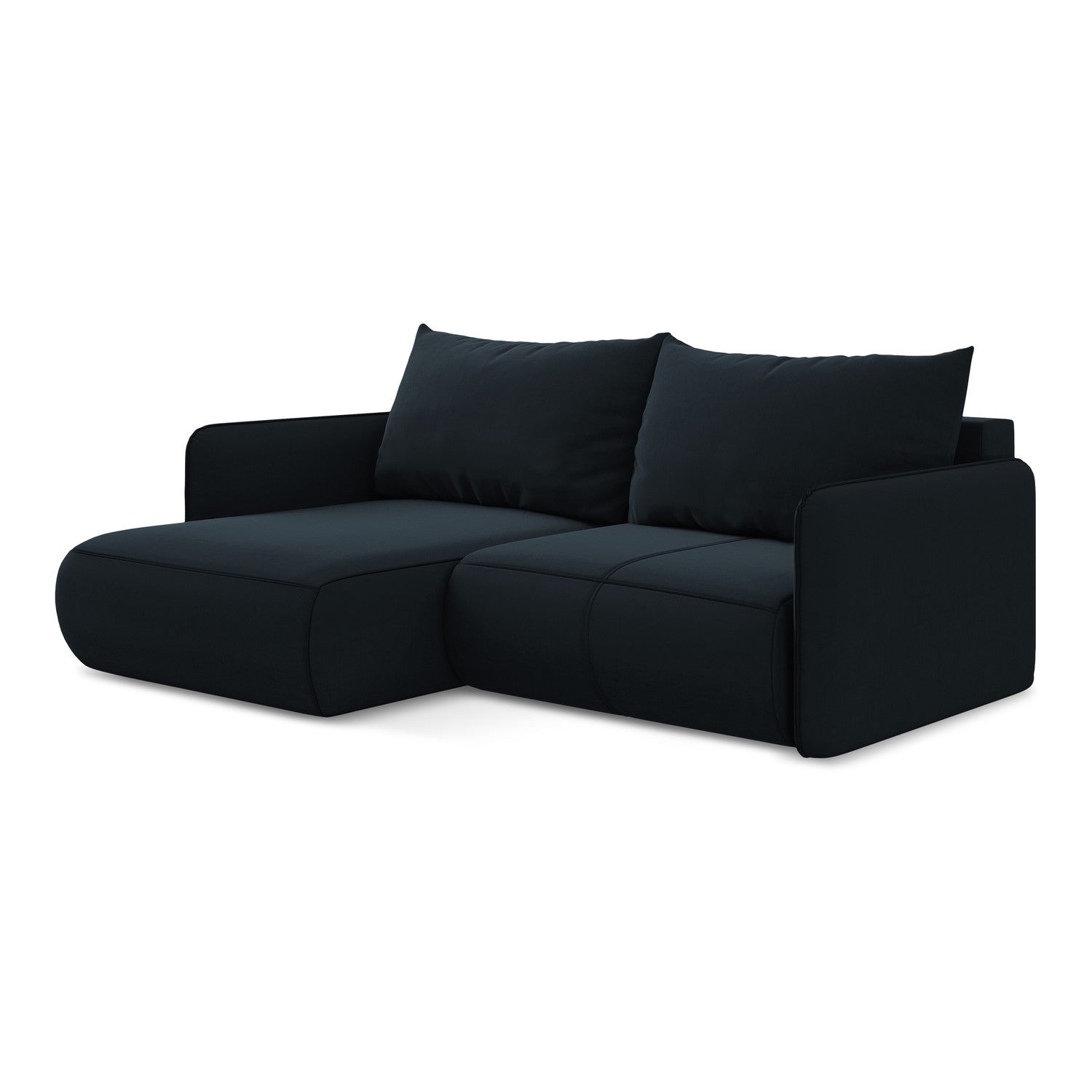 LaMiaSofa hoekbank links Palermo - velours - koningsblauw - 207x148x86