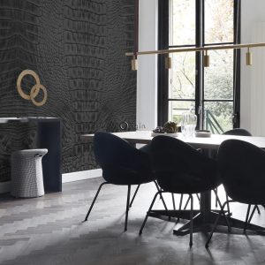 Origin Wallcoverings fotobehang krokodillenhuid zwart – 300 x 279 cm – Origin Wallcoverings fotobehang krokodillenhuid zwart – 300 x 279 cm –