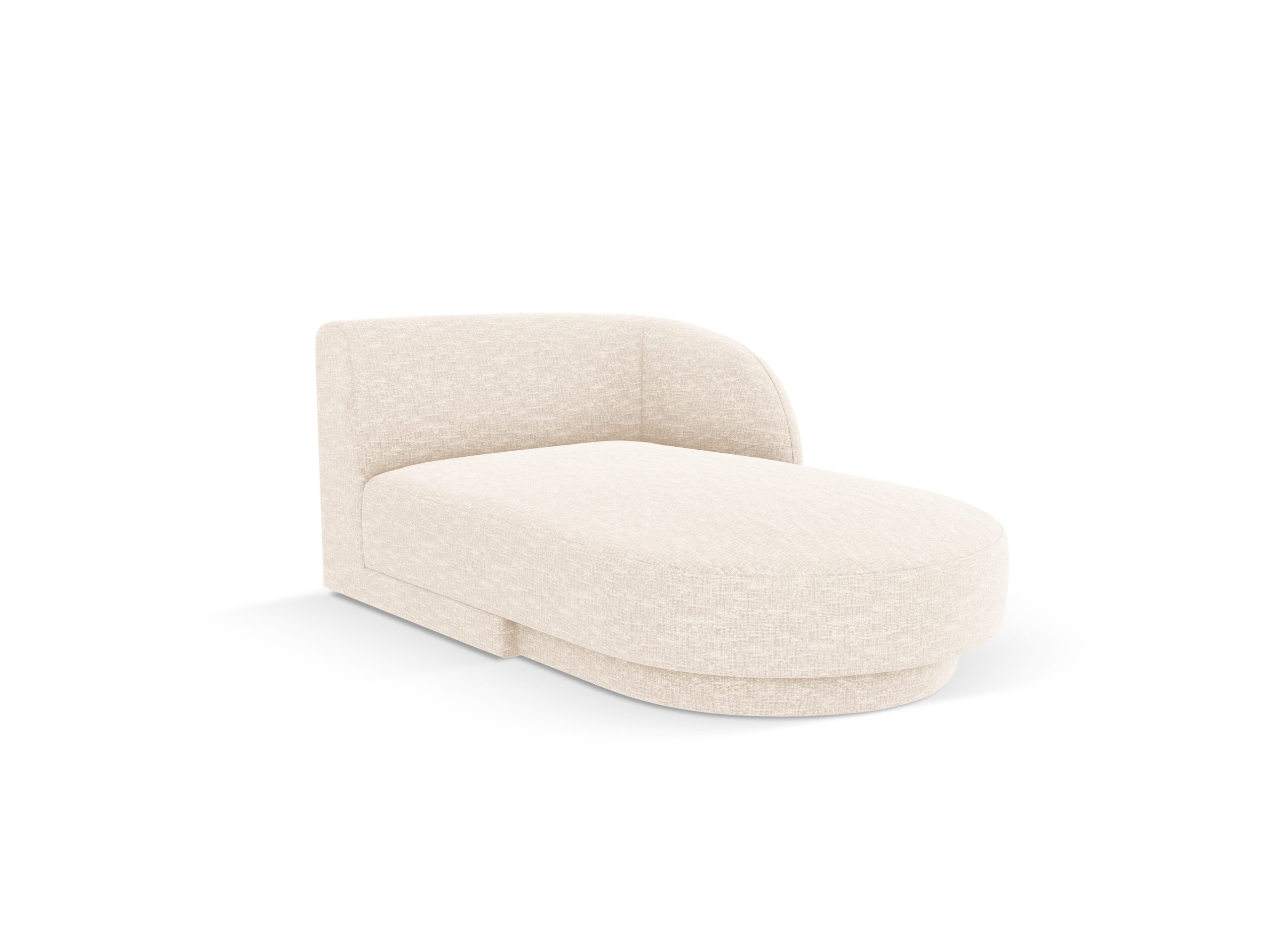 Micadoni rechter chaise longue Miley chenille, lichtbeige - 156x90x70c